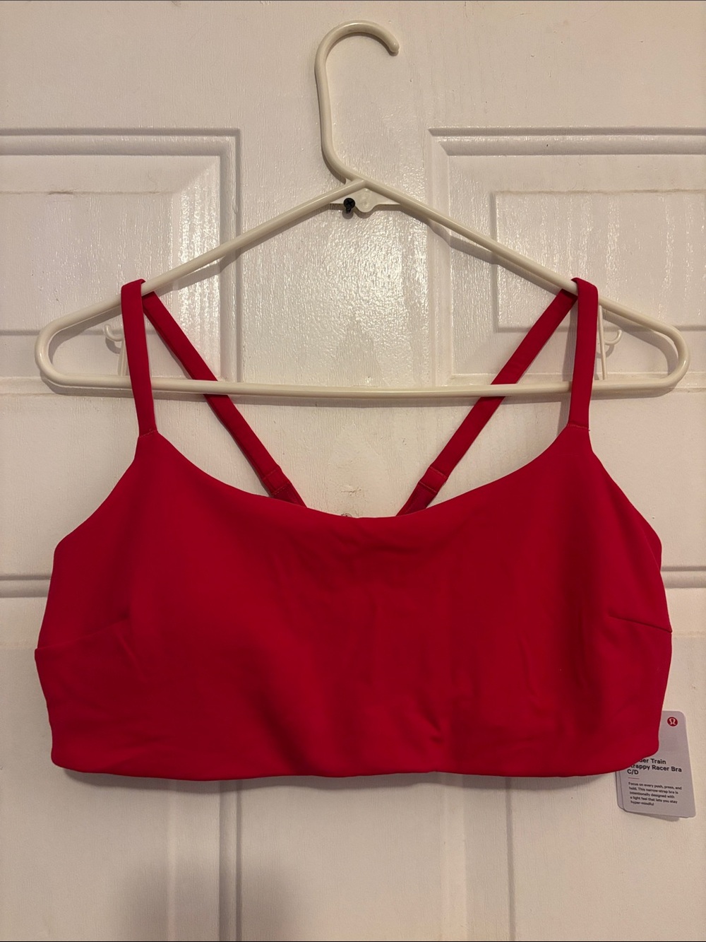 Lululemon Wunder Train Strappy Racer Bra C/D, Passionate, Size 12